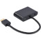 Адаптер CABLEXPERT HDMI to HDMI/VGA+audio 3.5mm Black (A-HDMIM-HDMIFVGAF-01)