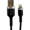 Кабель MIBRAND MI-71 Metal Braided Cable USB-A to Lightning 1м Black (MIDC/71LB)