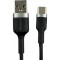 Кабель MIBRAND MI-71 Metal Braided Cable USB-A to Type-C 1м Black (MIDC/71TB)