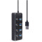 USB хаб з вимикачами GEMBIRD UHB-U3P4P-01