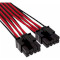 Кабель живлення для відеокарти CORSAIR Premium Individually Sleeved 12+4pin PCIe Gen 5 600W 12VHPWR Black/Red (CP-8920334)