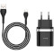 Зарядний пристрій HOCO C12Q Smart 1xUSB-A, 2.4A Black w/Micro-USB cable (6931474716279)