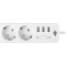 Мережевий фільтр LOGICPOWER LP-X3 Premium White, 3 розетки, 3xUSB, 4м (LP19526)