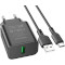 Зарядний пристрій BOROFONE BA72A Spring1xUSB-A QC3.0 18W Black w/Type-C cable (BA72ACB)