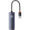 Мережевий адаптер BASEUS Lite Series USB-A to RJ45 Gigabit LAN Adapter Gray (WKQX000113)