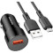 Автомобільний зарядний пристрій BOROFONE BZ19A Wisdom 1xUSB-A Black w/Micro-USB cable (BZ19AMB)