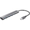 USB хаб TRUST Halyx USB-C To 4 Port USB-A 3.2 Gray (24948)