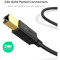 Кабель UGREEN US135 USB 2.0 AM to BM Print Cable 1м Black (20846)