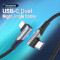 Кабель VENTION USB Type-C to USB Type-C Nylon Double 90° PD 1м Gray (TANHF)