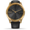 Смарт-часы GARMIN Vivomove Luxe 24K Gold PVD Stainless Steel Case with Black Italian Leather Band (010-02241-22)