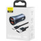 Автомобільний зарядний пристрій BASEUS Golden Contactor Pro Dual Quick Car Charger U+U 40W Dark Gray w/Type-C cable (TZCCJD-A0G)