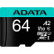 Карта пам'яті ADATA microSDXC Premier Pro SD 6.0 64GB UHS-I U3 V30 A2 Class 10 + SD-adapter (AUSDX64GUI3V30SA2-RA1)