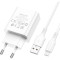 Зарядний пристрій BOROFONE BA74A Aspirer 1xUSB-A, 2.1A White w/Micro-USB cable