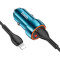 Автомобильное зарядное устройство HOCO Z46A Blue whale 1xUSB-A, 1xUSB-C, PD20W, QC3.0 Sapphire Blue w/Type-C to Lightning cable (6931474770363)