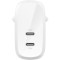 Зарядное устройство BELKIN Boost Up Charge Pro Dual USB-C Wall Charger PPS 60W White (WCB010VFWH)
