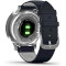 Смарт-годинник GARMIN Vivomove Luxe Silver Stainless Steel Case with Navy Embossed Italian Leather Band (010-02241-20)