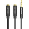 Спліттер VENTION Splitter Audio Cable mini-jack 3.5мм - 2 x mini-jack 3.5мм 0.3м Black (BBSBY)