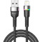 Кабель ESSAGER Colorful LED Fast Charging Cable 2.4A USB-A to Lightning 2м Black (EXCL-XCDA01)