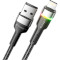 Кабель ESSAGER Colorful LED Fast Charging Cable 2.4A USB-A to Lightning 2м Black (EXCL-XCDA01)