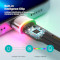 Кабель ESSAGER Colorful LED Fast Charging Cable 2.4A USB-A to Lightning 2м Black (EXCL-XCDA01)