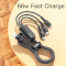 Кабель ESSAGER Swift 66W 3-in-1 Charging Cable USB to Micro + Type-C + Lightning 1.2м Black (EXCMTL-XJ01)
