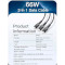 Кабель ESSAGER Swift 66W 3-in-1 Charging Cable USB to Micro + Type-C + Lightning 1.2м Black (EXCMTL-XJ01)