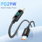 Кабель ESSAGER Enjoy LED Digital Display 29W Charging Cable Type-C to Lightning 1м Black (EXCTL-XY01-P)