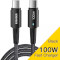 Кабель ESSAGER Sunset 100W Charging Data Cable Type-C to Type-C 1м Black (EXCTT1-CG01)