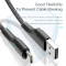 Кабель ESSAGER Rousseau Fast Charging Cable 3A USB-A to Type-C 2м Black (EXCT-LSA01)