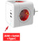 Сетевой фильтр-розетка XOKO XK-QC-420 White, 4 розетки, 1xUSB-C, 2xUSB
