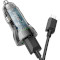 Автомобільний зарядний пристрій HOCO Z47 Transparent Discovery Edition 2xUSB-A, QC3.0 Black w/Micro-USB cable (6931474782236)