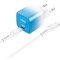 Зарядний пристрій HOCO C101A 1xUSB-C, PD20W Ice Blue w/Type-C to Type-C cable (6931474769398)