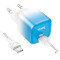 Зарядний пристрій HOCO C101A 1xUSB-C, PD20W Ice Blue w/Type-C to Type-C cable (6931474769398)