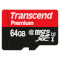 Карта памяти TRANSCEND microSDXC Premium 64GB UHS-I Class 10 + SD-adapter (TS64GUSDU1)