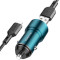 Автомобільний зарядний пристрій BOROFONE BZ19 Wisdom 2xUSB-A, 2.4A Sapphire Blue w/Lightning cable (BZ19LSU)