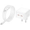 Зарядное устройство BOROFONE BA76A Source 2xUSB-C, PD35W, QC3.0 White w/Type-C to Lightning cable