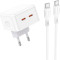 Зарядний пристрій BOROFONE BA76A Source 2xUSB-C, PD35W, QC3.0 White w/Type-C to Type-C cable (BA76ACCW)