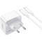 Зарядний пристрій BOROFONE BA76A Source 2xUSB-C, PD35W, QC3.0 White w/Type-C to Type-C cable (BA76ACCW)