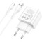 Зарядний пристрій HOCO C98A Proton 1xUSB-A, QC3.0 White w/Type-C cable (6931474766878)