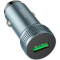 Автомобильное зарядное устройство HOCO Z49A Level Single Port 1xUSB-A, QC3.0 18W Metal Gray w/Micro-USB cable (6931474795717)