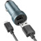 Автомобільний зарядний пристрій HOCO Z49 Level Dual Port 2xUSB-A, QC3.0 18W Metal Gray w/Micro-USB cable (6931474795656)