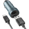 Автомобільний зарядний пристрій HOCO Z49A 2xUSB-A, QC3.0 18W Metal Gray w/Type-C cable (6931474795670)