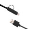 Кабель XOKO SC-210 2-in 1 USB2.0 to Lightning/Micro-USB 1м Black (SC-210-BK)