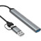 Порт-репликатор DYNAMODE 5-in-1 USB-C/A to 1xUSB3.0, 2xUSB2.0, TF/SD Gray