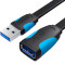 Кабель-удлинитель VENTION USB 3.0 AM/AF Flat Cable 2м Black (VAS-A13-B200)