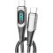 Кабель ESSAGER LED Digital Display Fast Charging Data Cable PD100W Type-C to Type-C 2м Black (ES-XCTT1-YDA01)