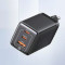 Зарядний пристрій USAMS US-CC180 Sandru 65W 3 Ports GaN Fast Charger Black (CC180TC01)
