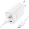 Зарядний пристрій BOROFONE BN10 Sunlight 1xUSB-C, 1xUSB-A, PD65W, QC3.0 22.5W White w/Type-C to Type-C cable