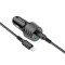 Автомобильное зарядное устройство BOROFONE BZ21 Brilliant 1xUSB-A, 1xUSB-C, PD30W, QC3.0, 48W Black w/Type-C to Lightning cable (BZ21CLB)