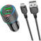 Автомобильное зарядное устройство BOROFONE BZ21A Brilliant 2xUSB-A, QC3.0, 36W Black w/Micro-USB cable (BZ21AMB)